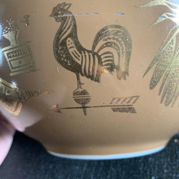 PYREX Early American Cinderella Nesting Bowl 442 1 1/2 Qt Gold on Brown - Picture 10 of 12